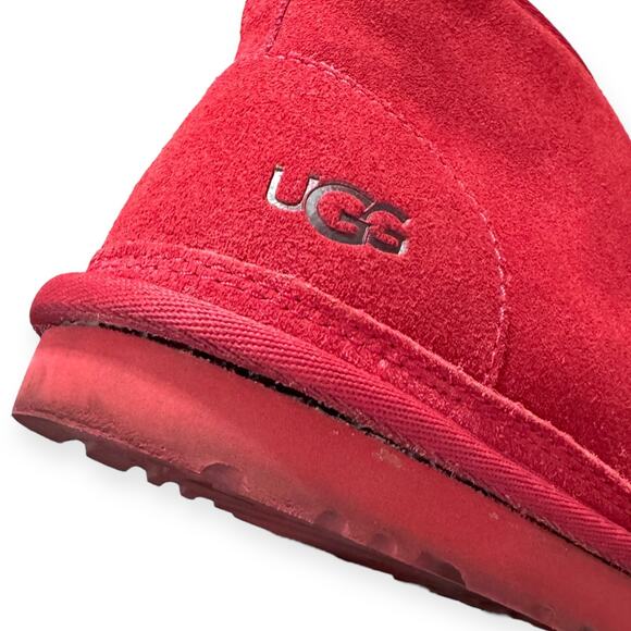 UGG Red Neumel Uggplush Wool Blend Lining Lace Up Chukka Boots Men's Size 11 - Picture 10 of 13